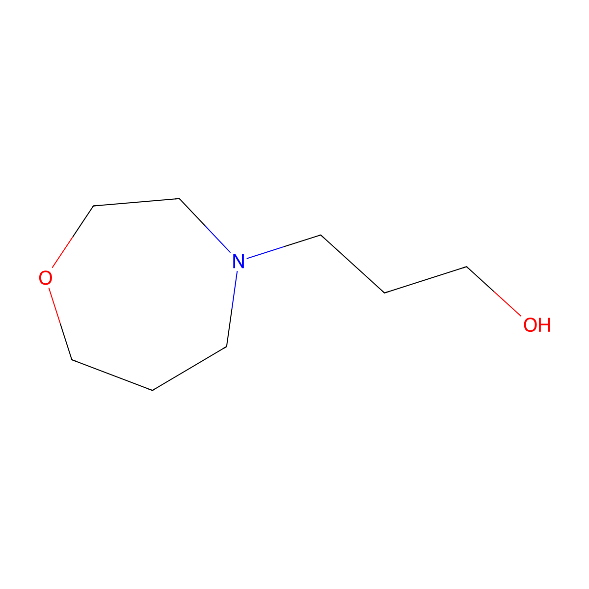 3-(1,4-Oxazepan-4-yl)propan-1-ol molecular structure, CAS 19344-57-1