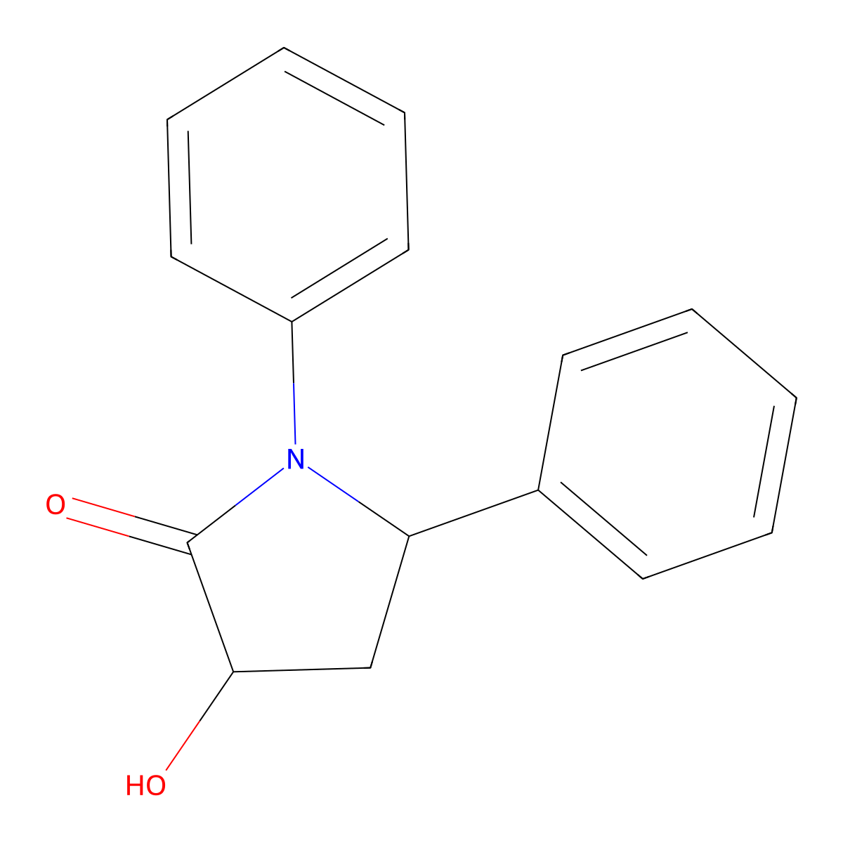 3-Hydroxy-1,5-diphenylpyrrolidin-2-one molecular structure, CAS 19344-93-5