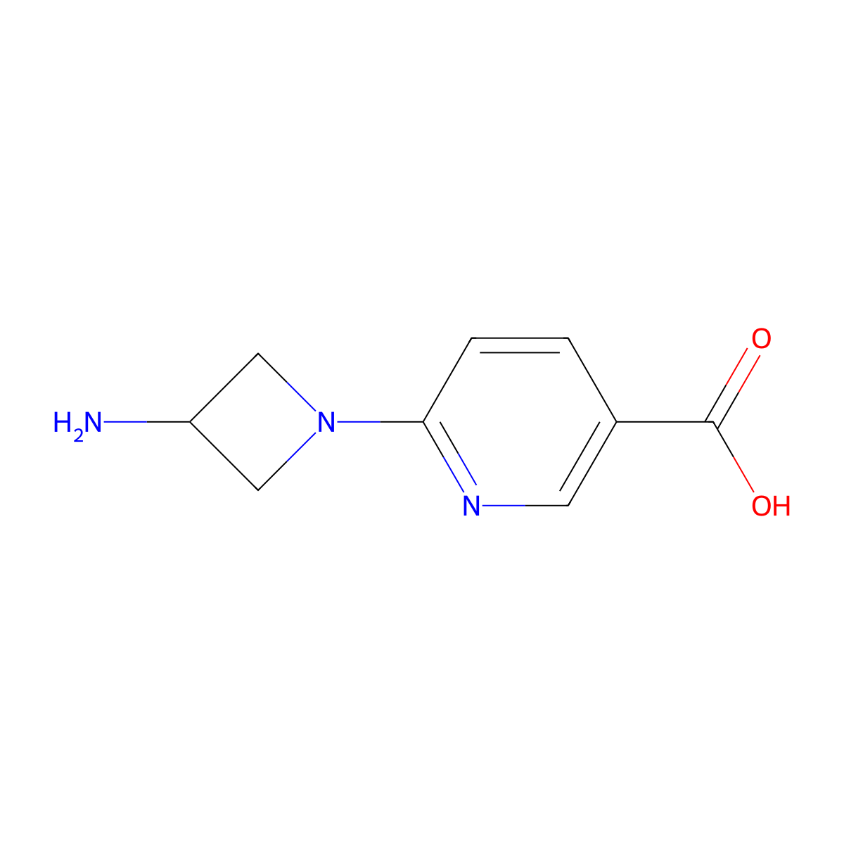 6-(3-Aminoazetidin-1-yl)pyridine-3-carboxylic acid molecular structure, CAS 1934400-35-7