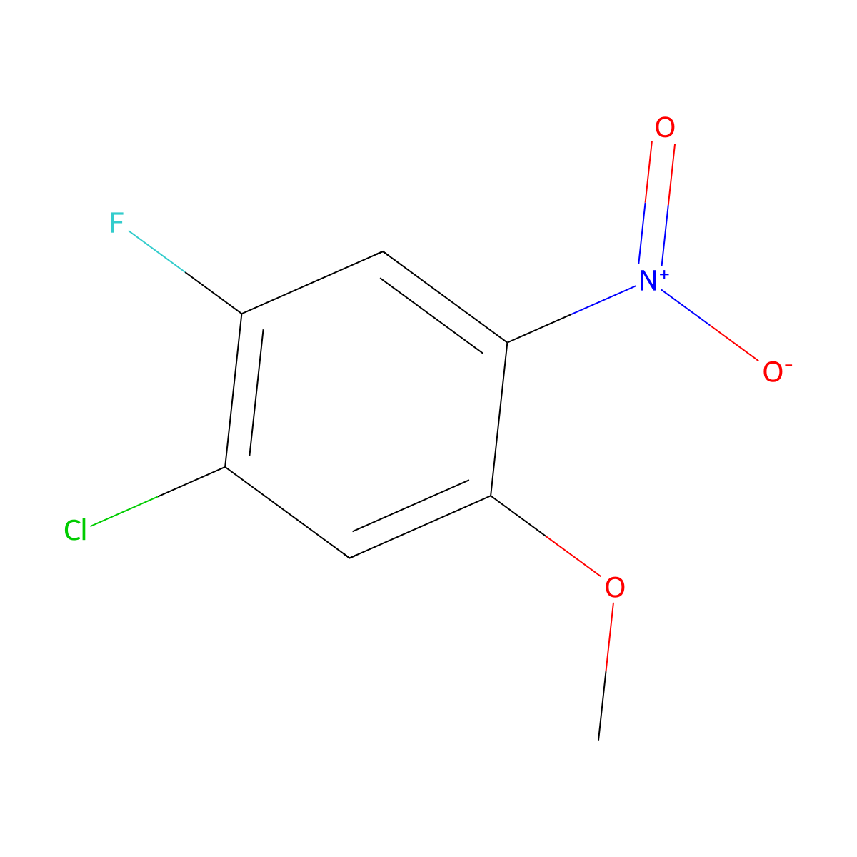 1-Chloro-2-fluoro-5-methoxy-4-nitrobenzene molecular structure, CAS 1934402-19-3