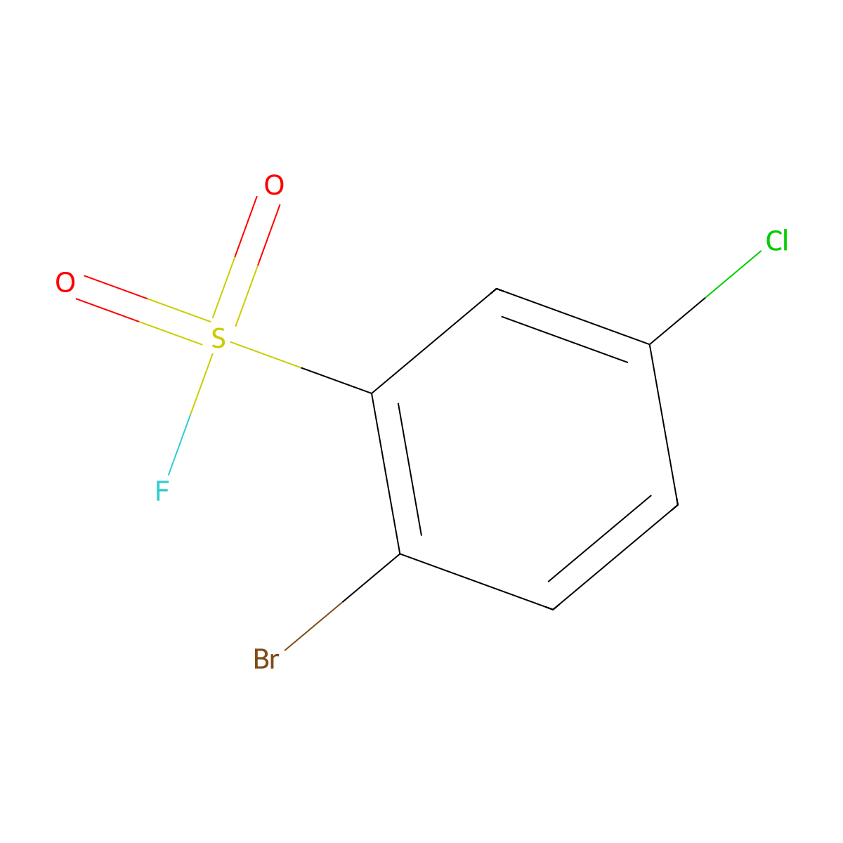 2-Bromo-5-chlorobenzene-1-sulfonyl fluoride molecular structure, CAS 1934402-21-7