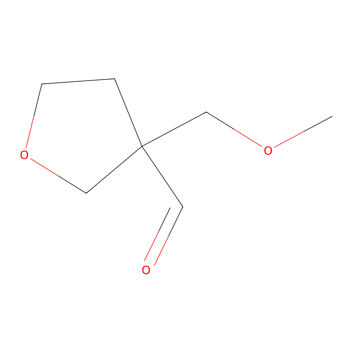 3-(Methoxymethyl)oxolane-3-carbaldehyde molecular structure, CAS 1934404-02-0