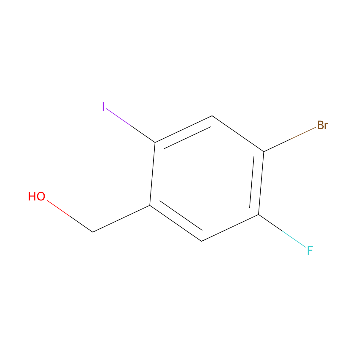 4-Bromo-5-fluoro-2-iodobenzyl alcohol molecular structure, CAS 1934404-53-1
