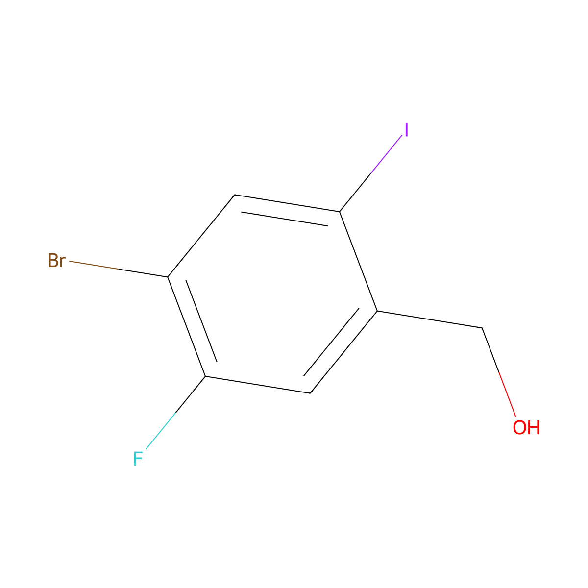 4-Bromo-5-fluoro-2-iodobenzyl alcohol molecular structure, CAS 1934404-53-1