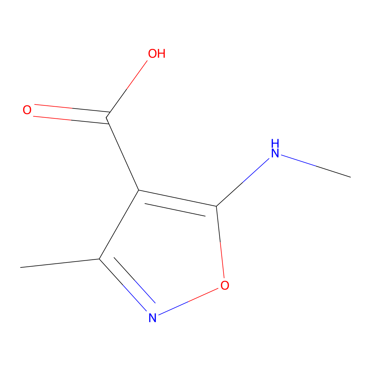 3-Methyl-5-(methylamino)-1,2-oxazole-4-carboxylic acid molecular structure, CAS 1934404-62-2