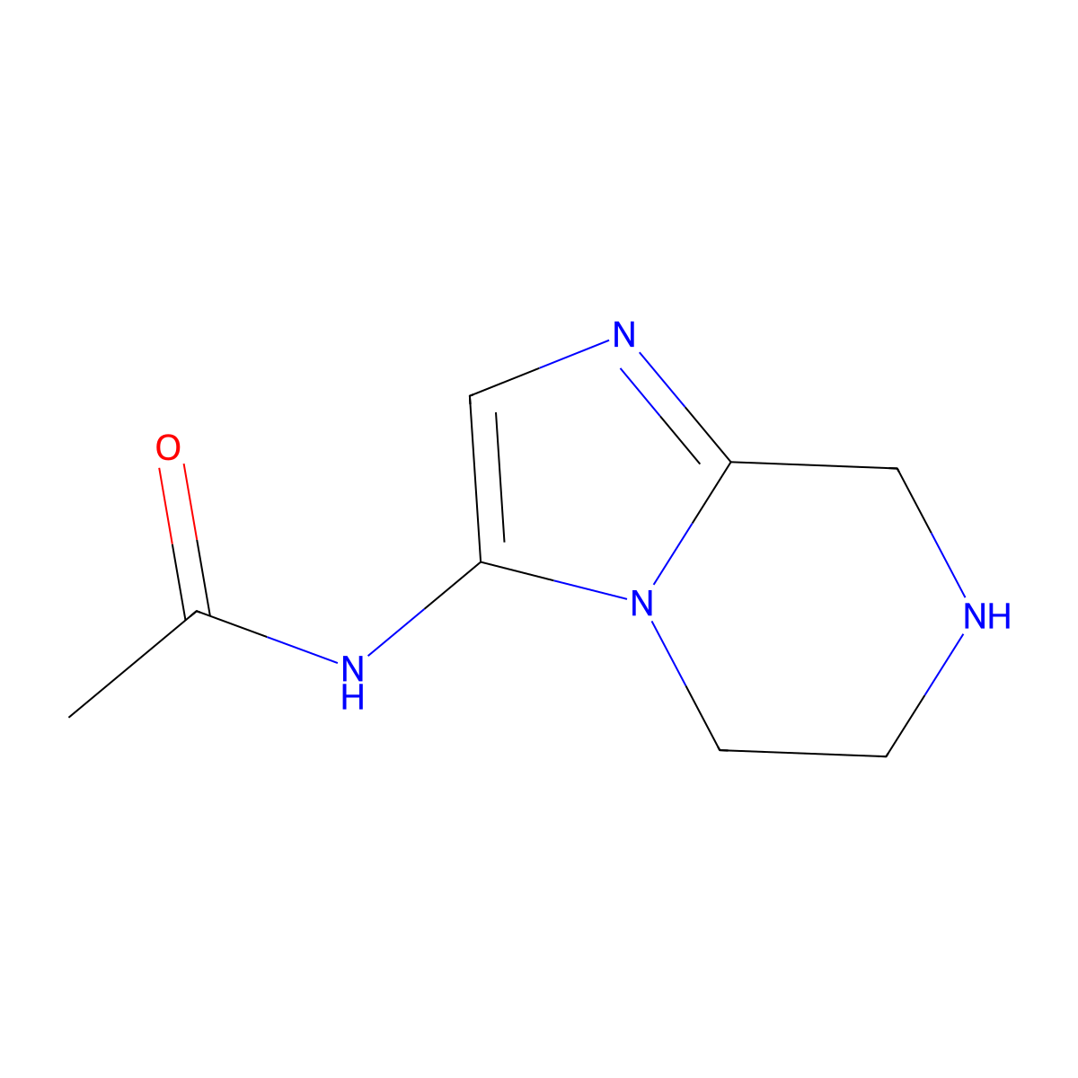 N-(5H,6H,7H,8H-imidazo(1,2-a)pyrazin-3-yl)acetamide molecular structure, CAS 1934406-44-6