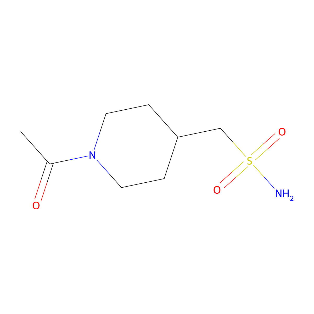(1-Acetylpiperidin-4-yl)methanesulfonamide molecular structure, CAS 1934406-51-5