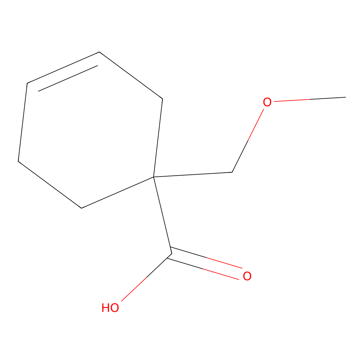 1-(Methoxymethyl)cyclohex-3-ene-1-carboxylic acid molecular structure, CAS 1934407-34-7