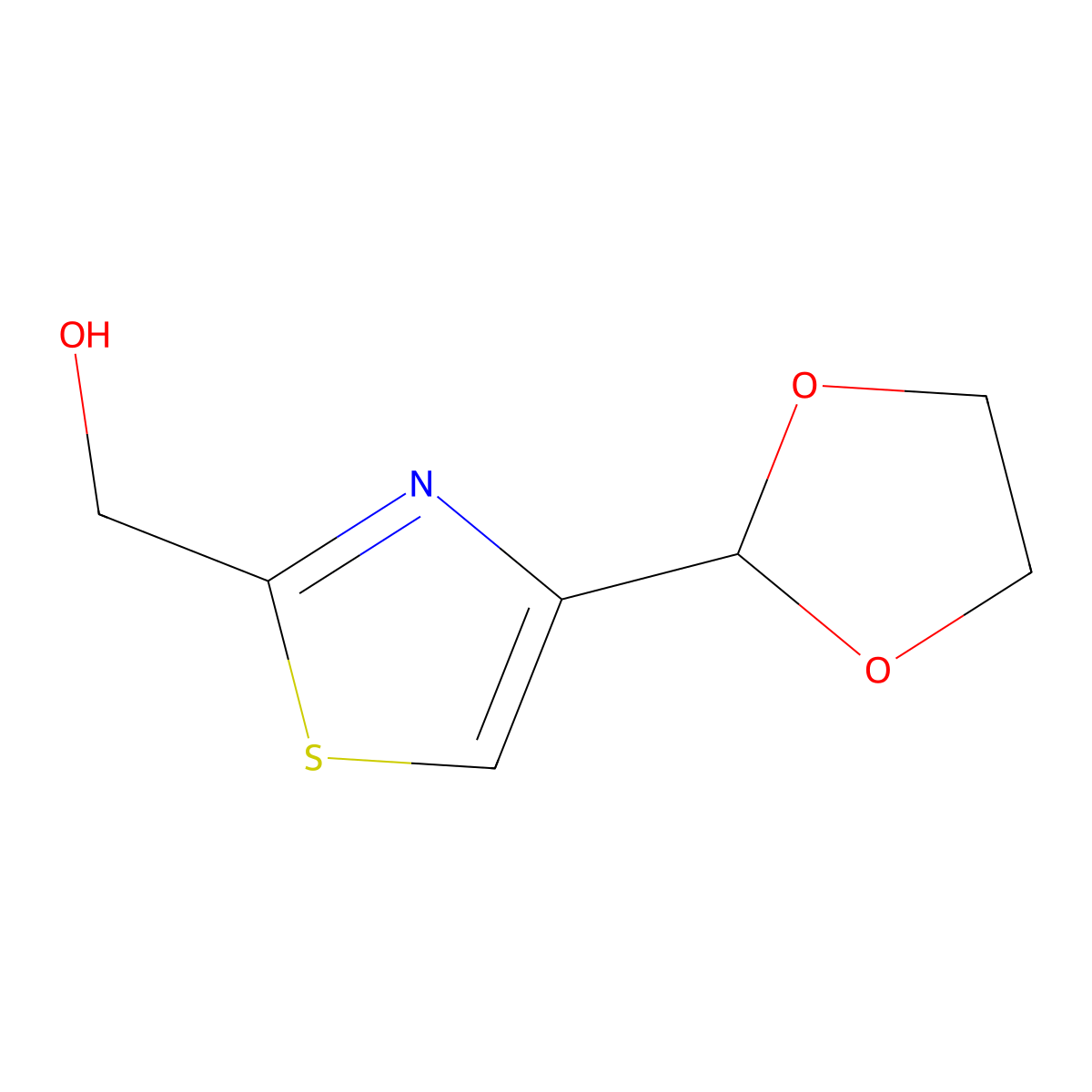[4-(1,3-Dioxolan-2-yl)-1,3-thiazol-2-yl]methanol molecular structure, CAS 1934407-64-3