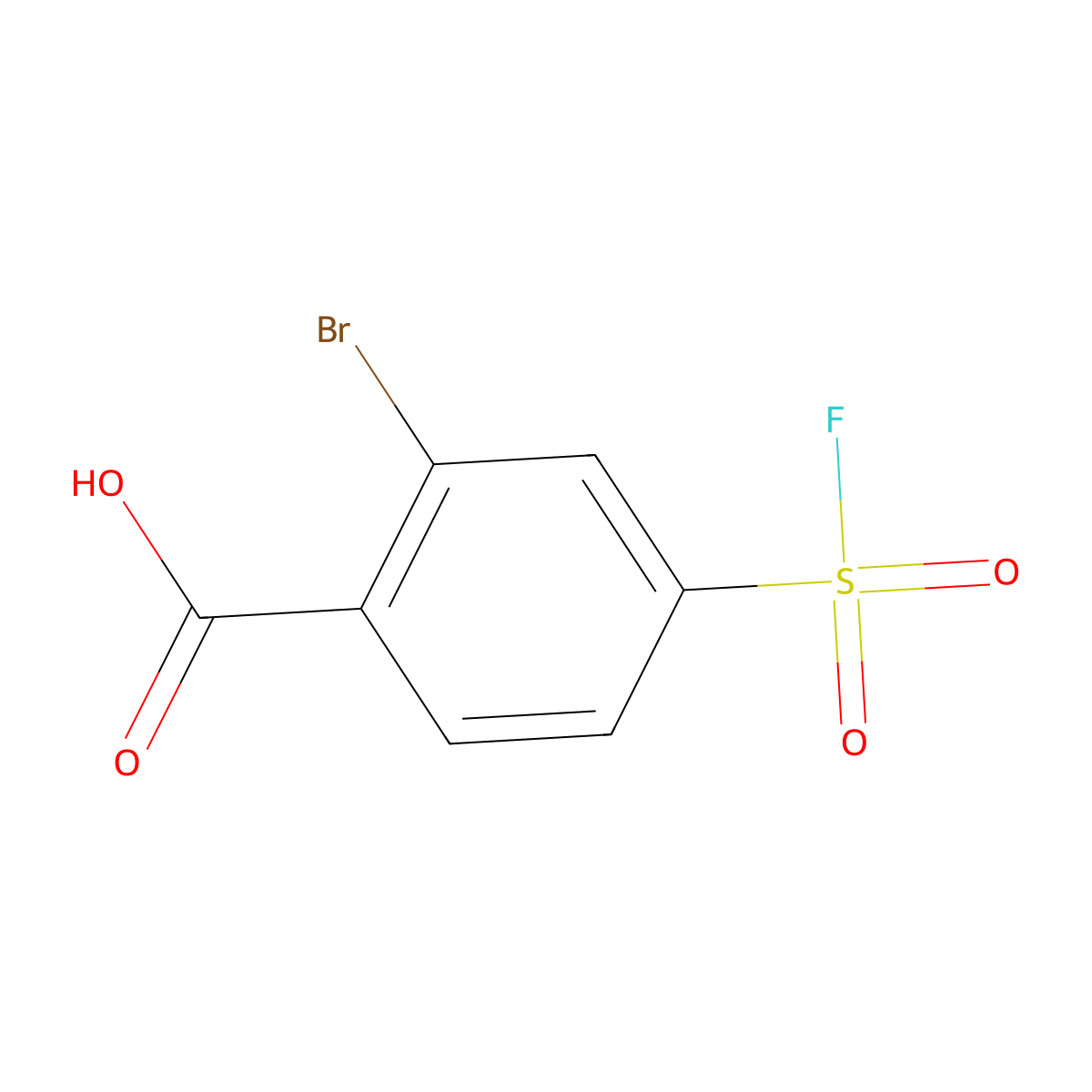 2-Bromo-4-(fluorosulfonyl)benzoic acid molecular structure, CAS 1934408-67-9