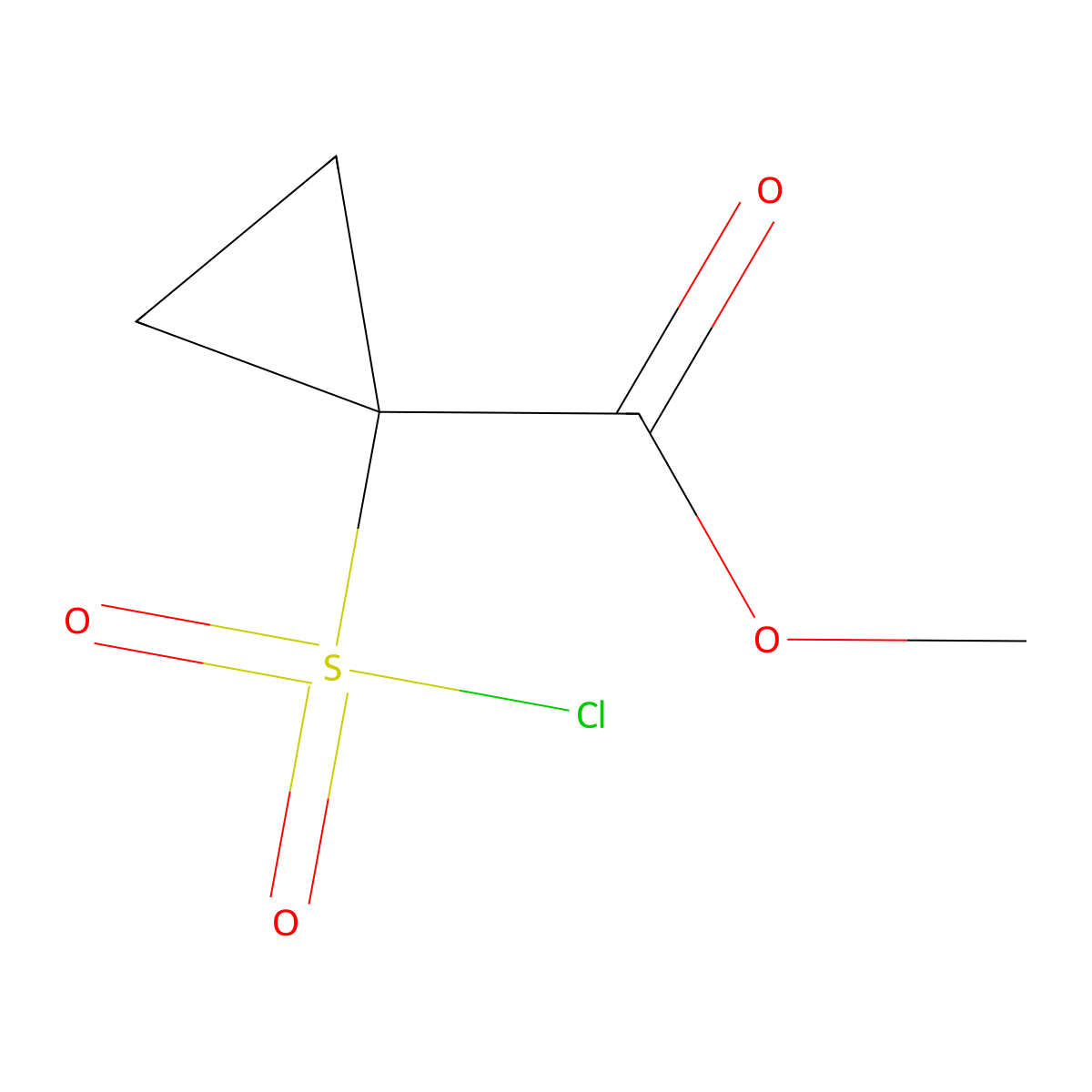 Methyl 1-(chlorosulfonyl)cyclopropane-1-carboxylate molecular structure, CAS 1934409-21-8