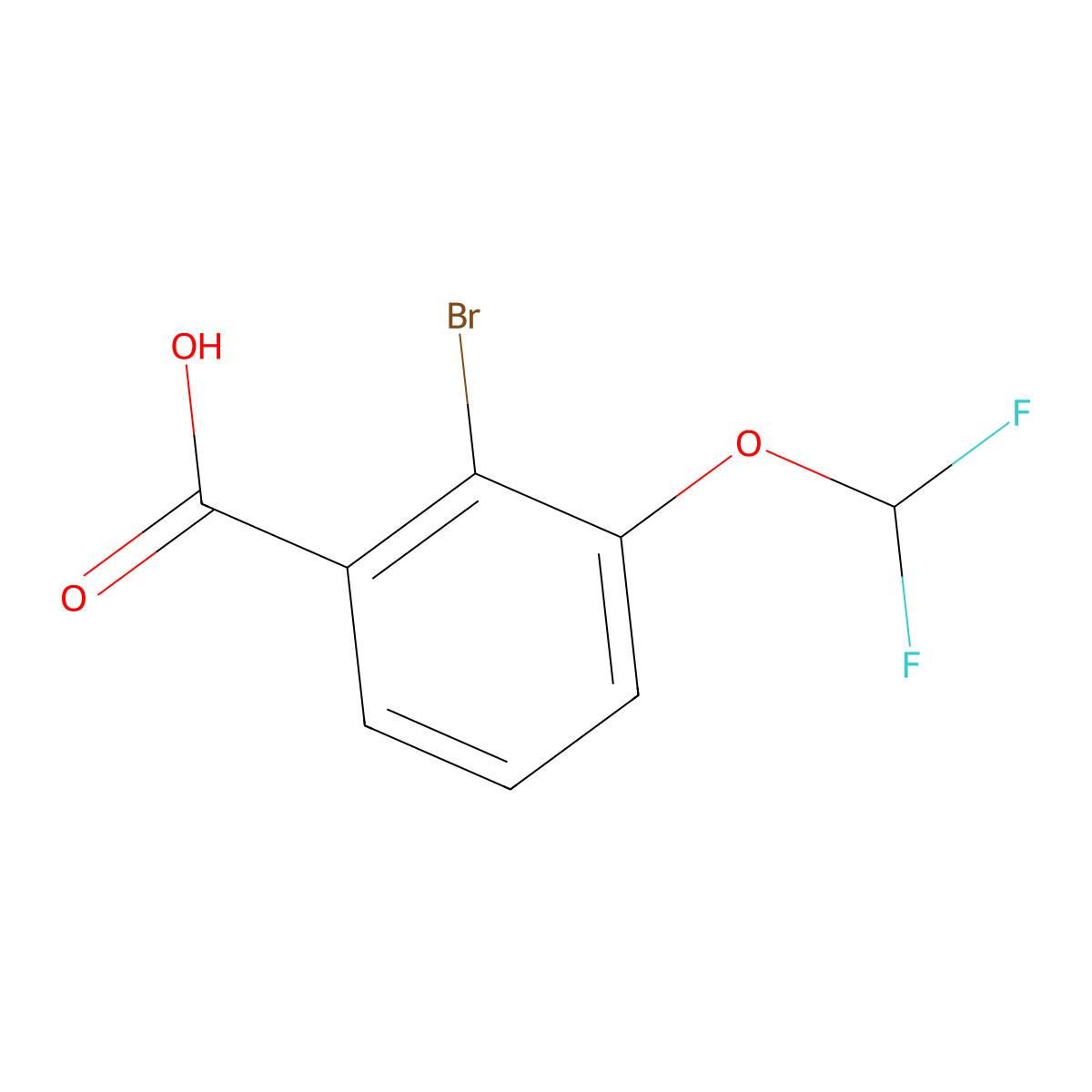 2-Bromo-3-(difluoromethoxy)benzoic acid molecular structure, CAS 1934409-25-2