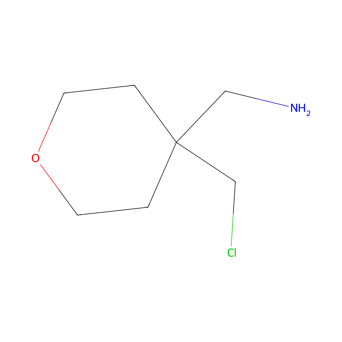 1-[4-(Chloromethyl)oxan-4-yl]methanamine molecular structure, CAS 1934410-67-9