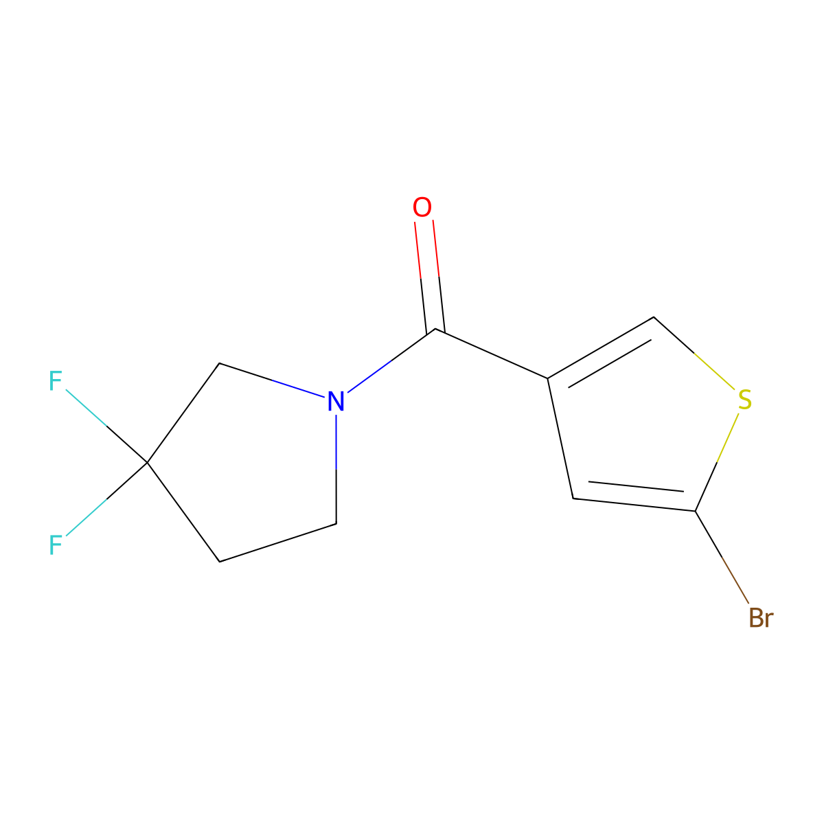 (5-Bromo-thiophen-3-yl)-(3,3-difluoro-pyrrolidin-1-yl)-methanone molecular structure, CAS 1934411-19-4