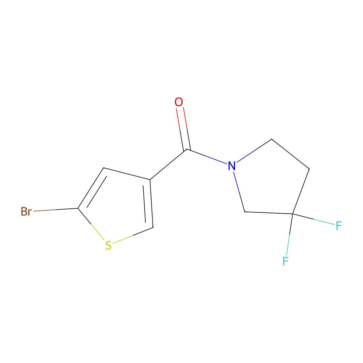 (5-Bromo-thiophen-3-yl)-(3,3-difluoro-pyrrolidin-1-yl)-methanone molecular structure, CAS 1934411-19-4
