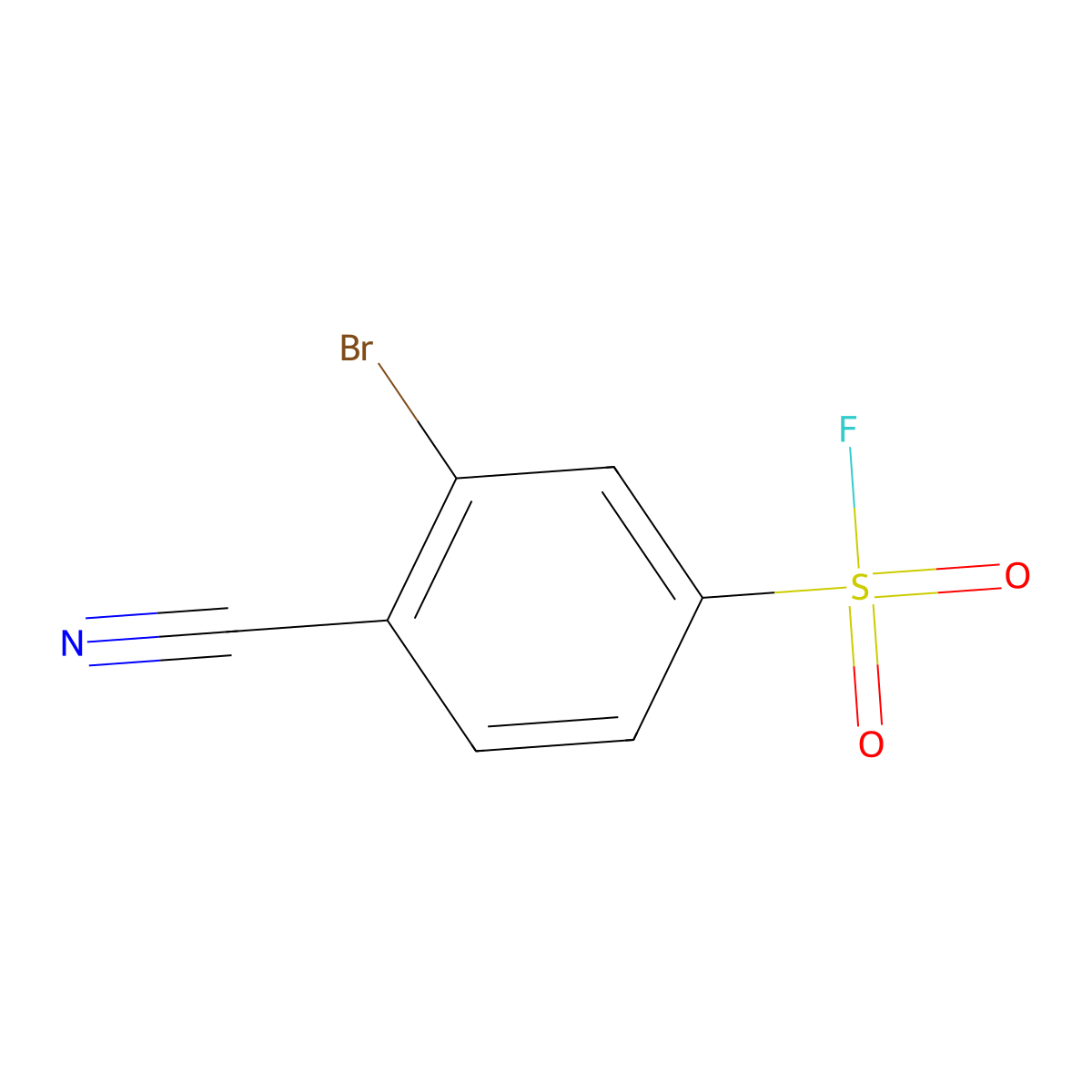3-Bromo-4-cyanobenzene-1-sulfonyl fluoride molecular structure, CAS 1934412-10-8