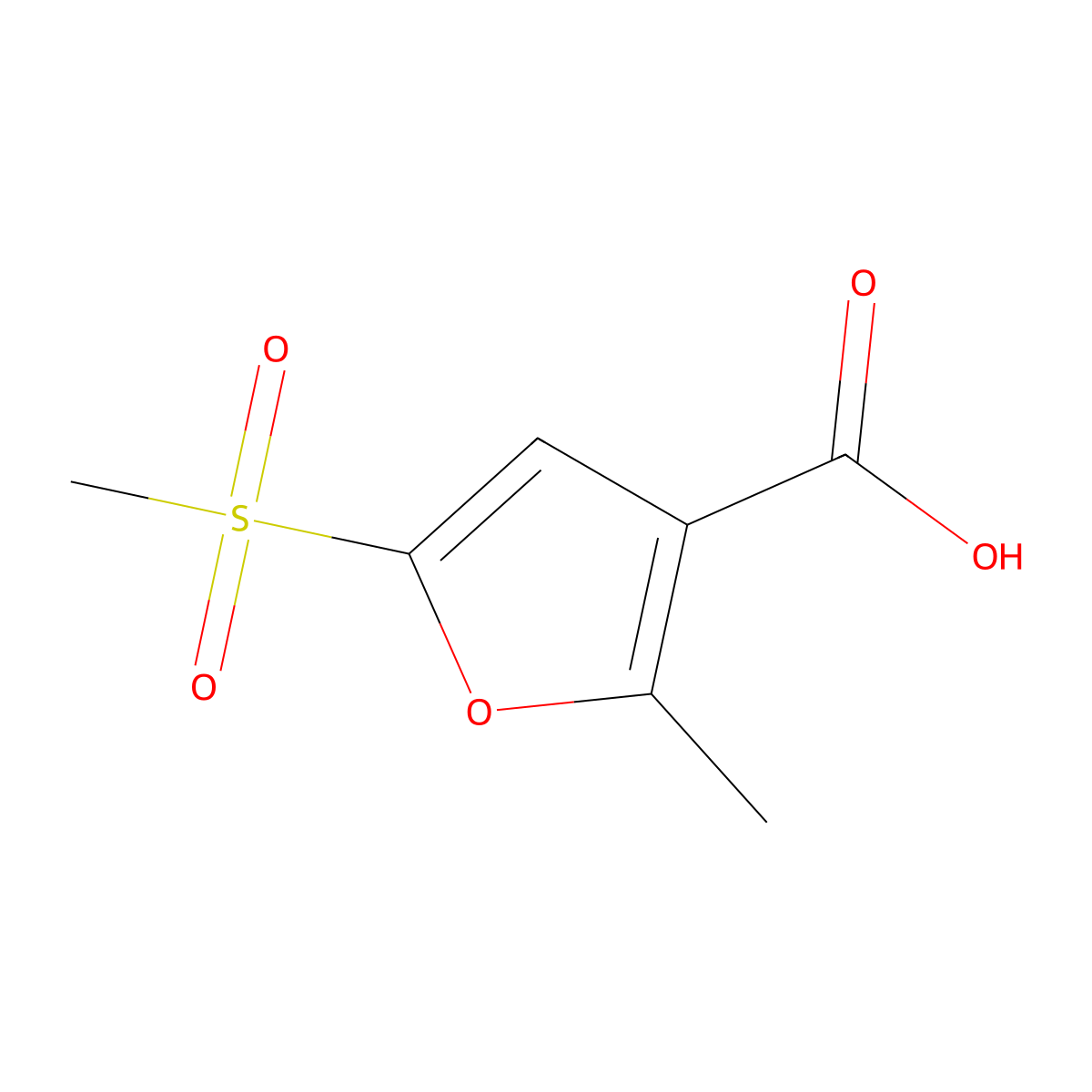 5-Methanesulfonyl-2-methylfuran-3-carboxylic acid molecular structure, CAS 1934412-32-4
