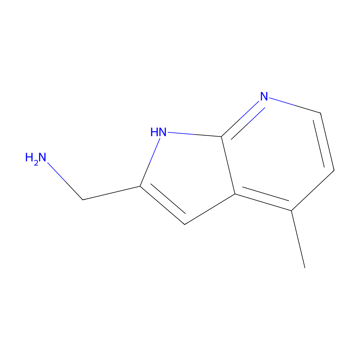 (4-Methyl-1H-pyrrolo[2,3-b]pyridin-2-yl)methanamine molecular structure, CAS 1934414-20-6