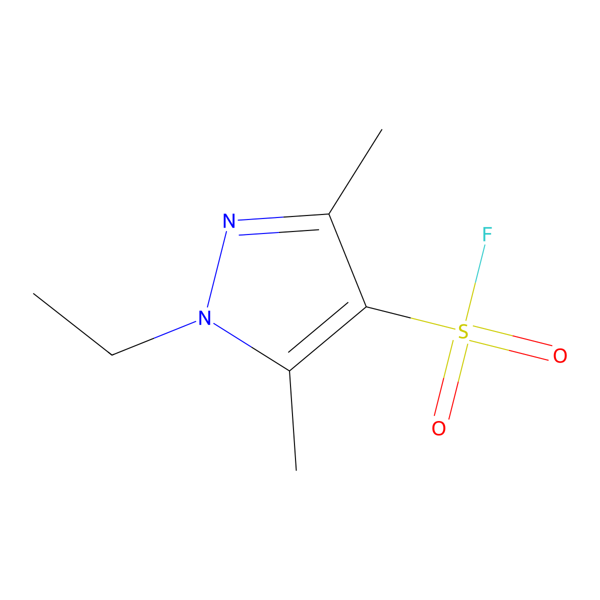 1-Ethyl-3,5-dimethyl-1H-pyrazole-4-sulfonyl fluoride molecular structure, CAS 1934417-23-8