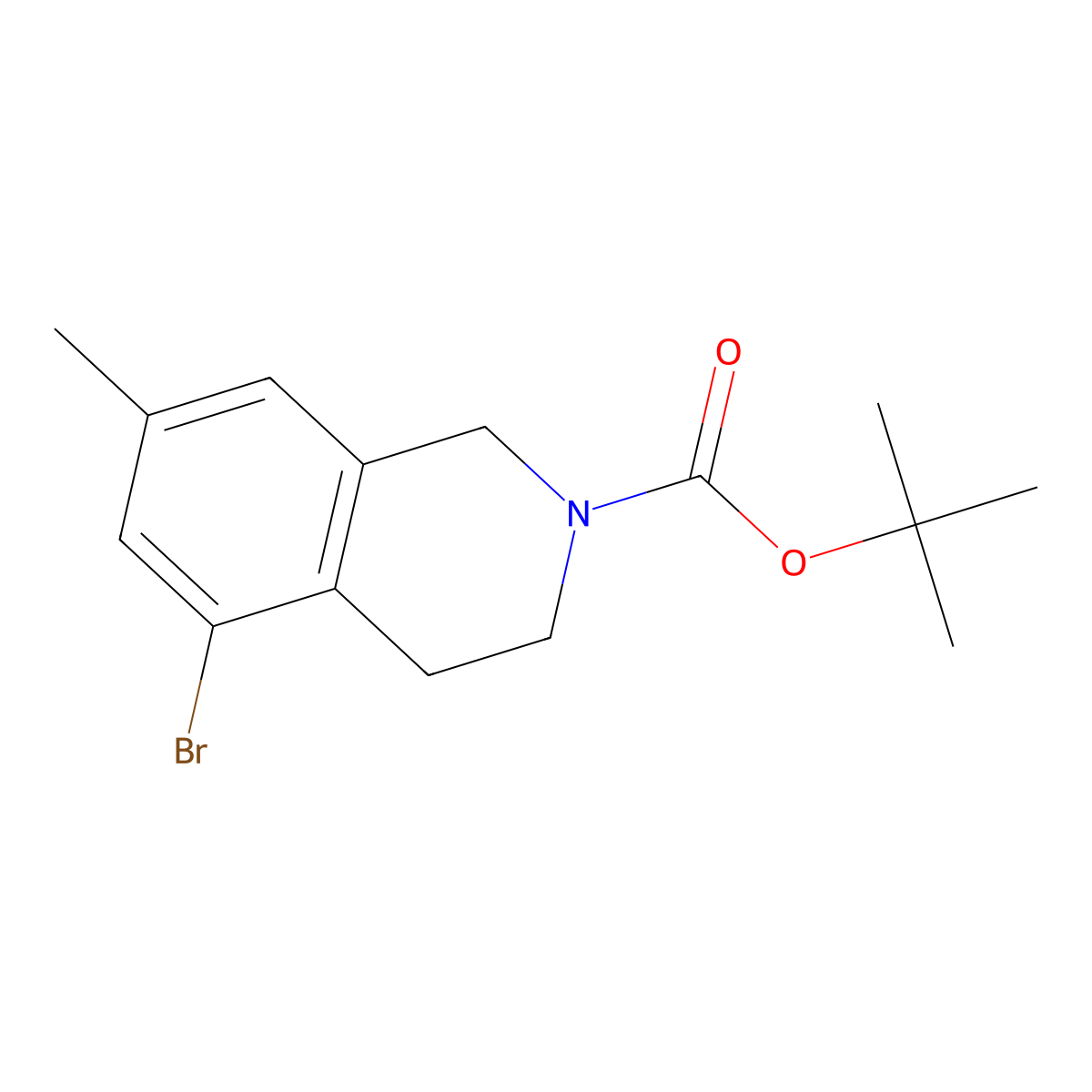 Tert-butyl 5-bromo-7-methyl-1,2,3,4-tetrahydroisoquinoline-2-carboxylate molecular structure, CAS 1934417-32-9