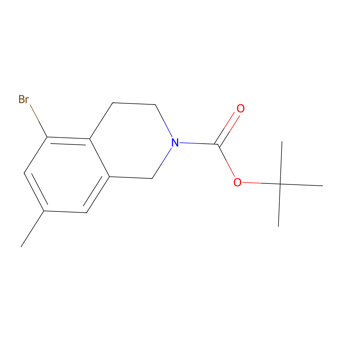 Tert-butyl 5-bromo-7-methyl-1,2,3,4-tetrahydroisoquinoline-2-carboxylate molecular structure, CAS 1934417-32-9