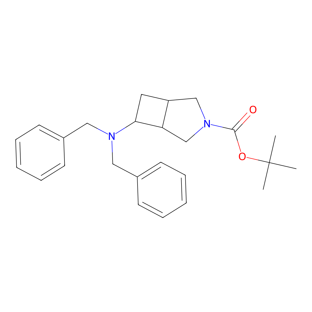 Tert-butyl 6-(dibenzylamino)-3-azabicyclo[3.2.0]heptane-3-carboxylate molecular structure, CAS 1934417-40-9
