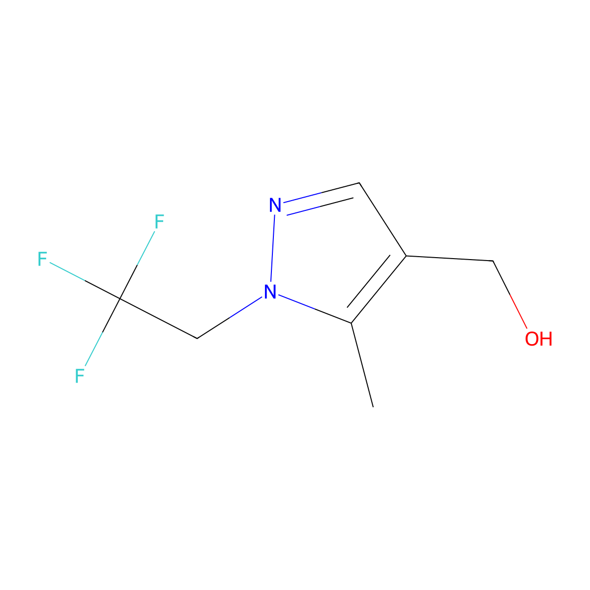 [5-Methyl-1-(2,2,2-trifluoroethyl)-1H-pyrazol-4-yl]methanol molecular structure, CAS 1934418-09-3