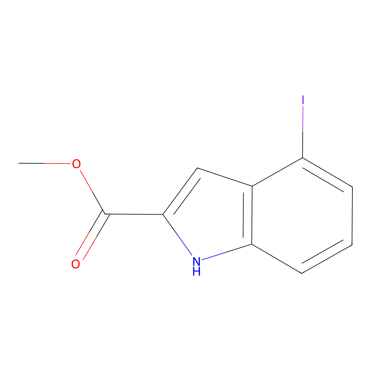 methyl 4-iodo-1H-indole-2-carboxylate molecular structure, CAS 1934418-77-5