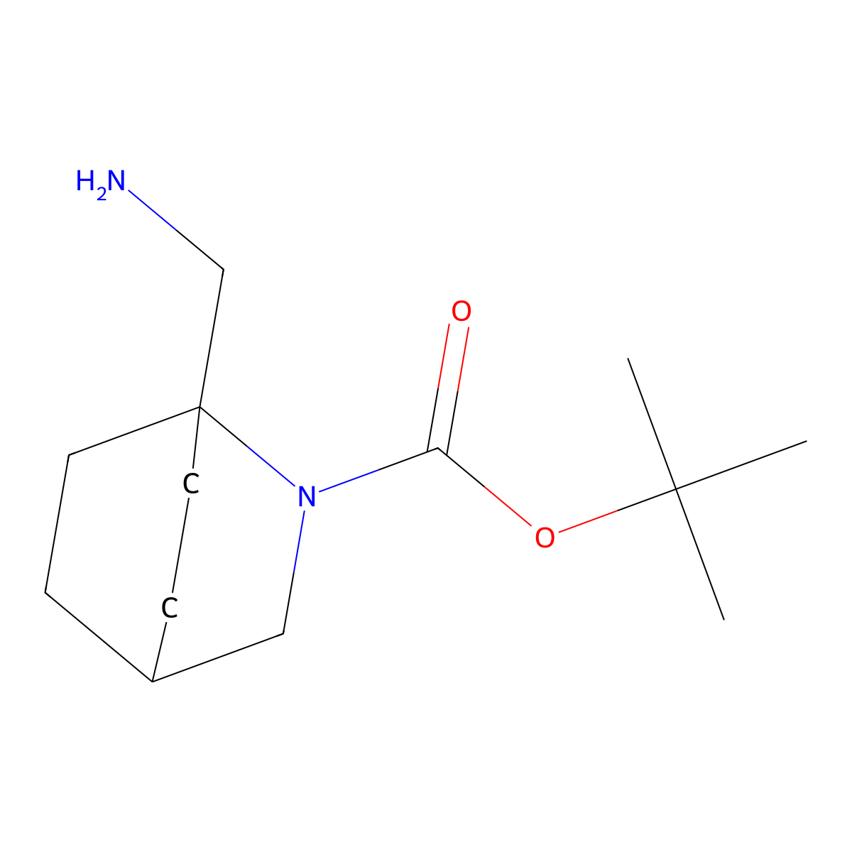 Tert-butyl 1-(aminomethyl)-2-azabicyclo[2.2.2]octane-2-carboxylate molecular structure, CAS 1934419-82-5