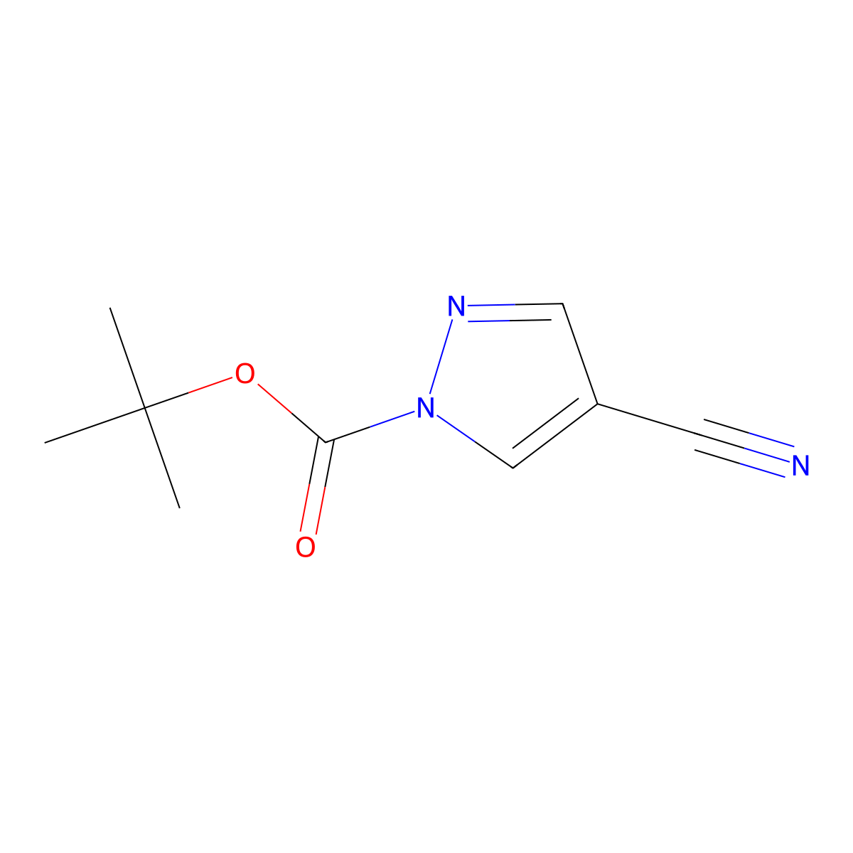 tert-Butyl 4-cyano-1H-pyrazole-1-carboxylate molecular structure, CAS 1934420-54-8