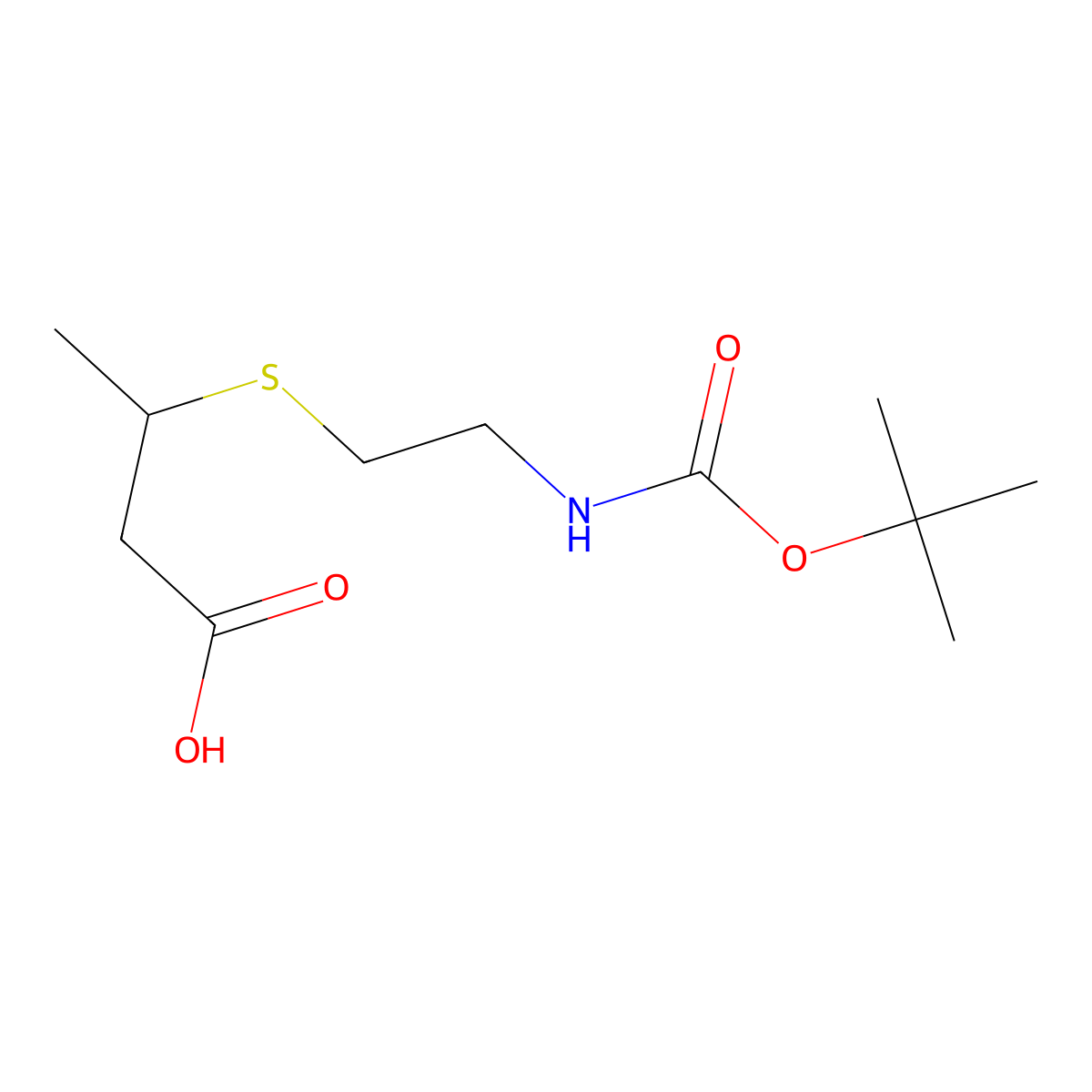 3-[(2-{[(Tert-butoxy)carbonyl]amino}ethyl)sulfanyl]butanoic acid molecular structure, CAS 1934420-79-7
