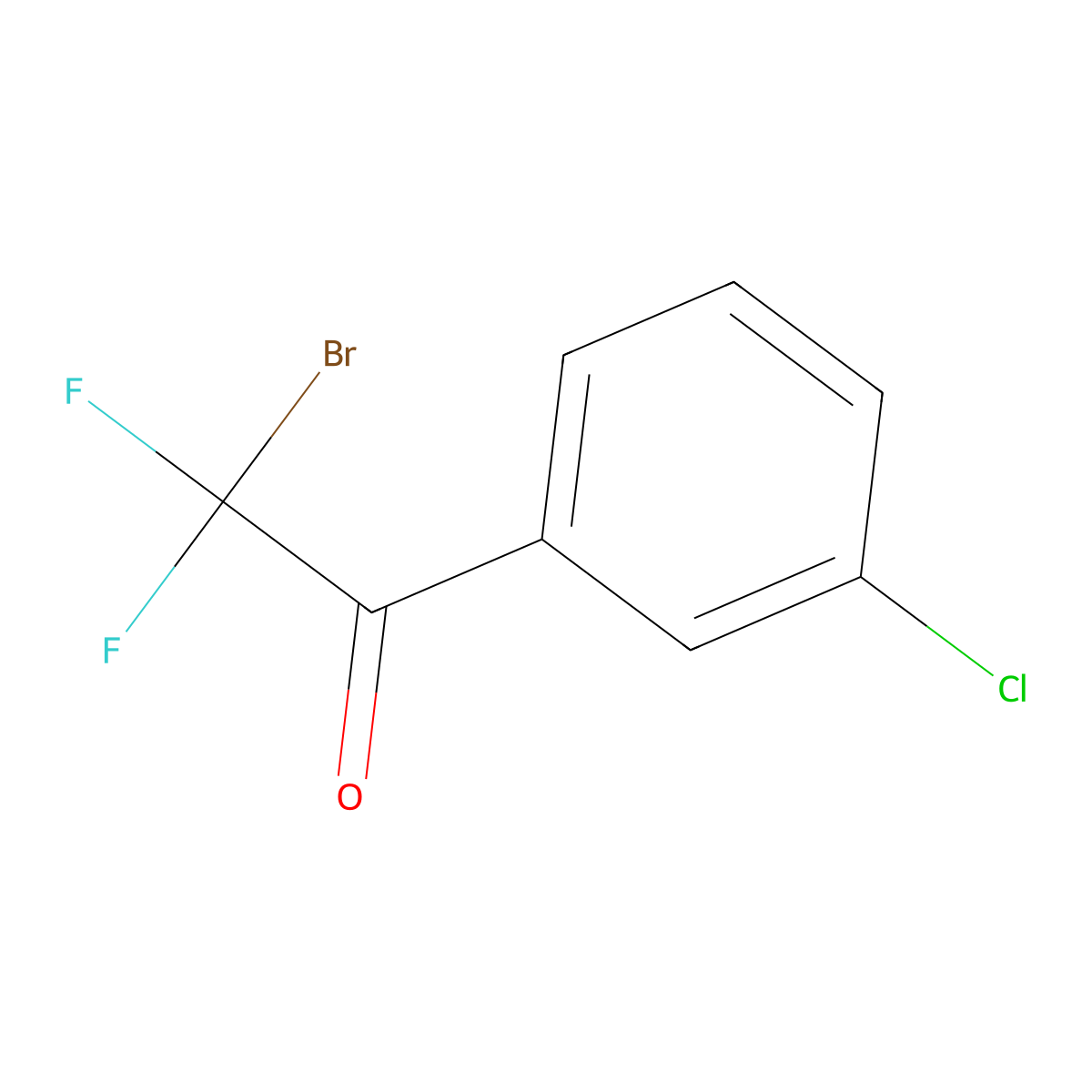2-Bromo-2,2-difluoro-1-(3-chlorophenyl)ethanone molecular structure, CAS 1934421-53-0