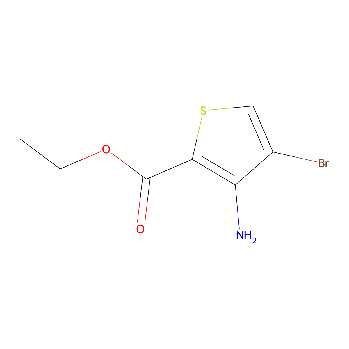 Ethyl 3-amino-4-bromothiophene-2-carboxylate molecular structure, CAS 1934422-04-4