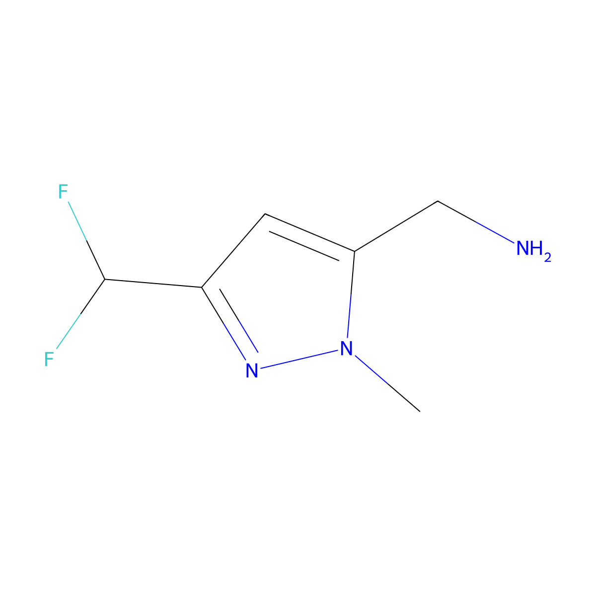 [3-(Difluoromethyl)-1-methyl-1h-pyrazol-5-yl]methanamine molecular structure, CAS 1934424-45-9