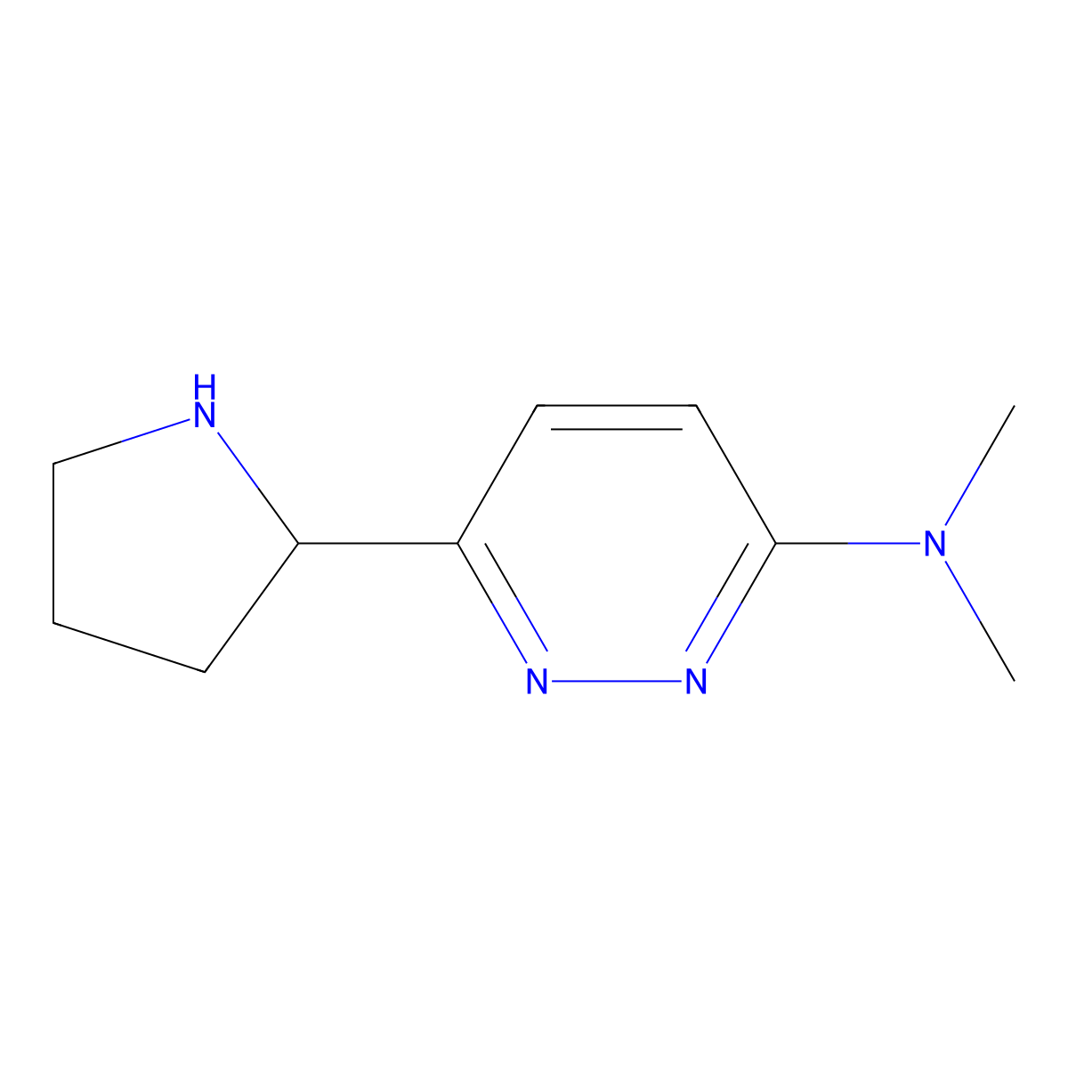 N,N-Dimethyl-6-(pyrrolidin-2-yl)pyridazin-3-amine molecular structure, CAS 1934425-03-2