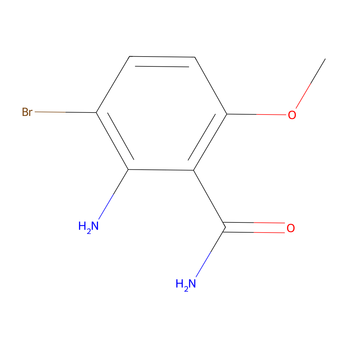 2-Amino-3-bromo-6-methoxy-benzamide molecular structure, CAS 1934427-25-4