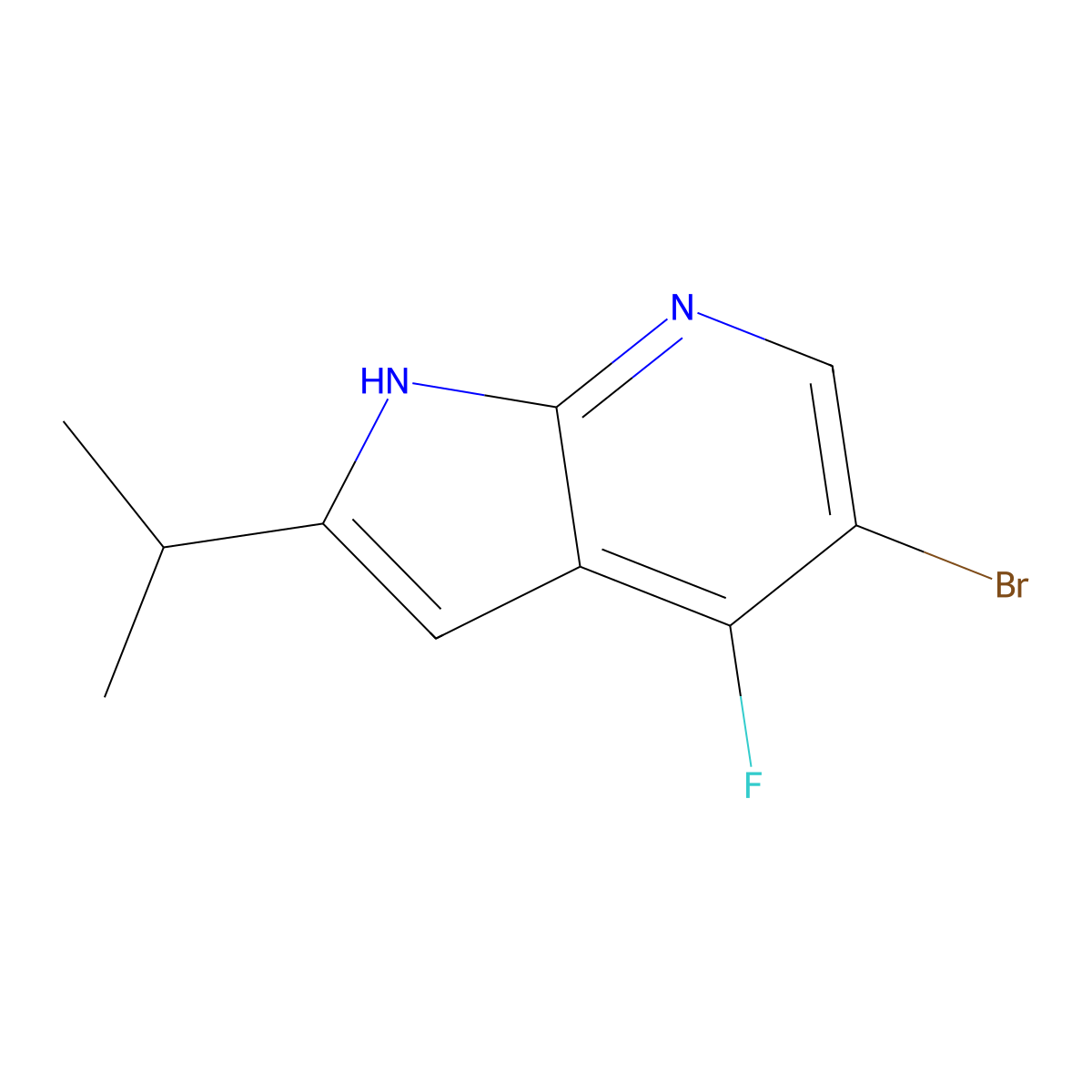 5-Bromo-4-fluoro-2-isopropyl-1H-pyrrolo[2,3-b]pyridine molecular structure, CAS 1934427-59-4