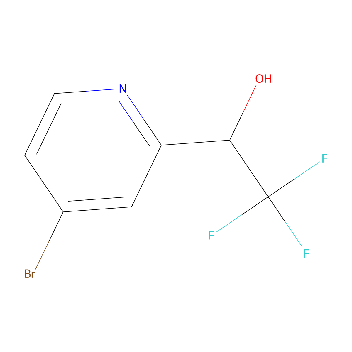 1-(4-Bromopyridin-2-yl)-2,2,2-trifluoroethan-1-ol molecular structure, CAS 1934429-61-4