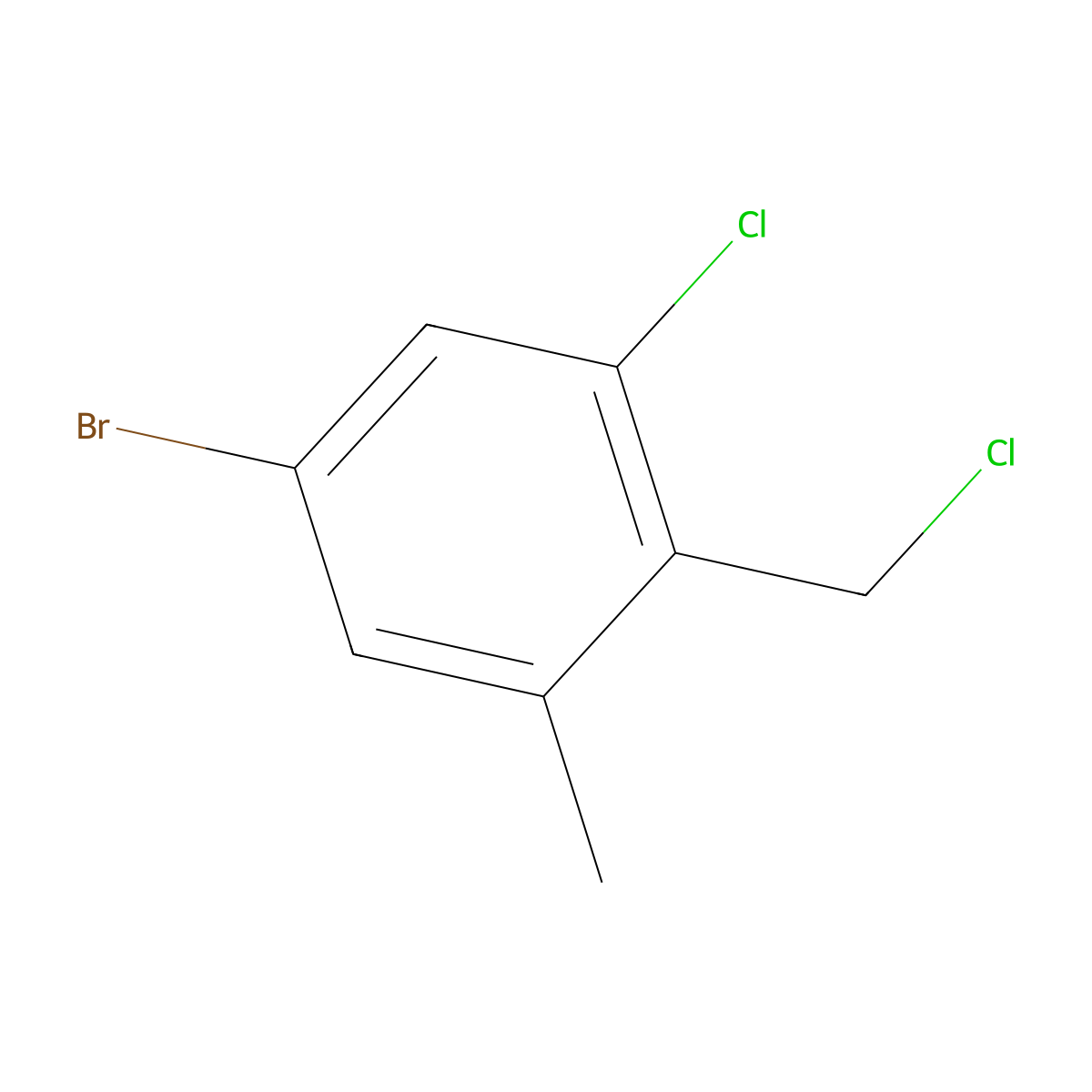 5-Bromo-1-chloro-2-(chloromethyl)-3-methylbenzene molecular structure, CAS 1934431-58-9