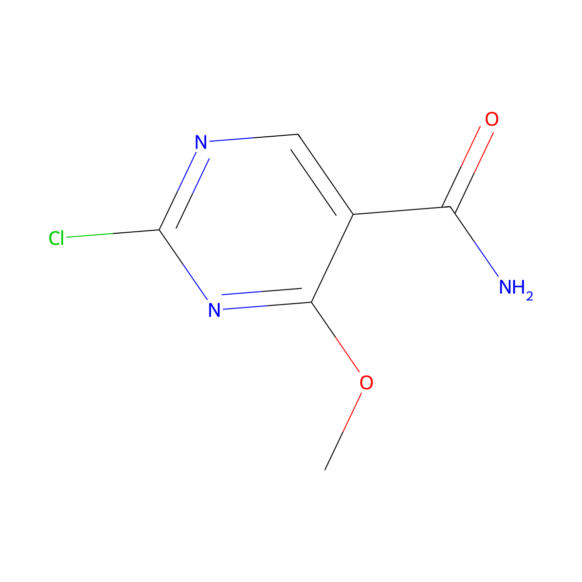 2-Chloro-4-methoxypyrimidine-5-carboxamide molecular structure, CAS 1934432-16-2