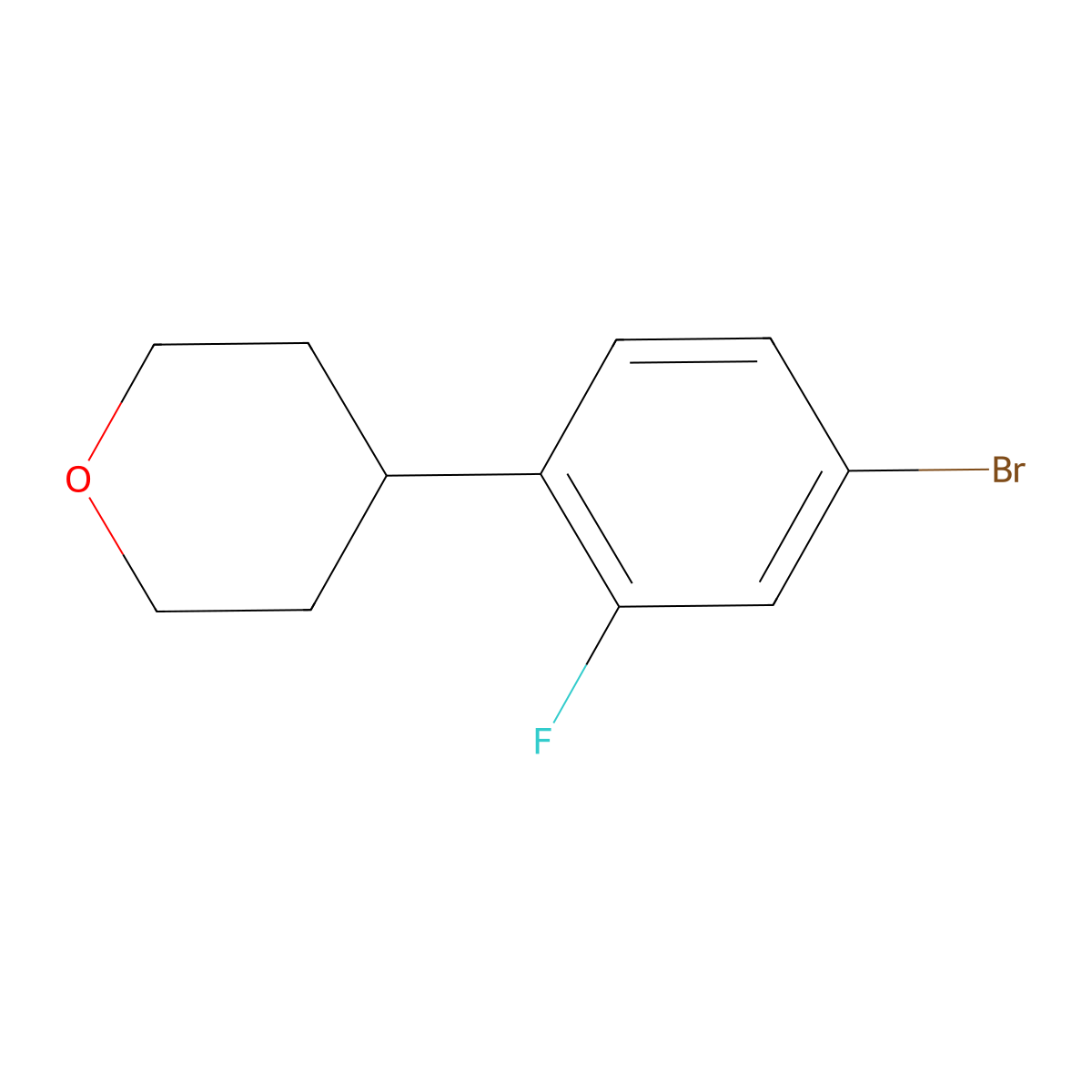 4-(4-Bromo-2-fluorophenyl)tetrahydro-2H-pyran molecular structure, CAS 1934433-75-6