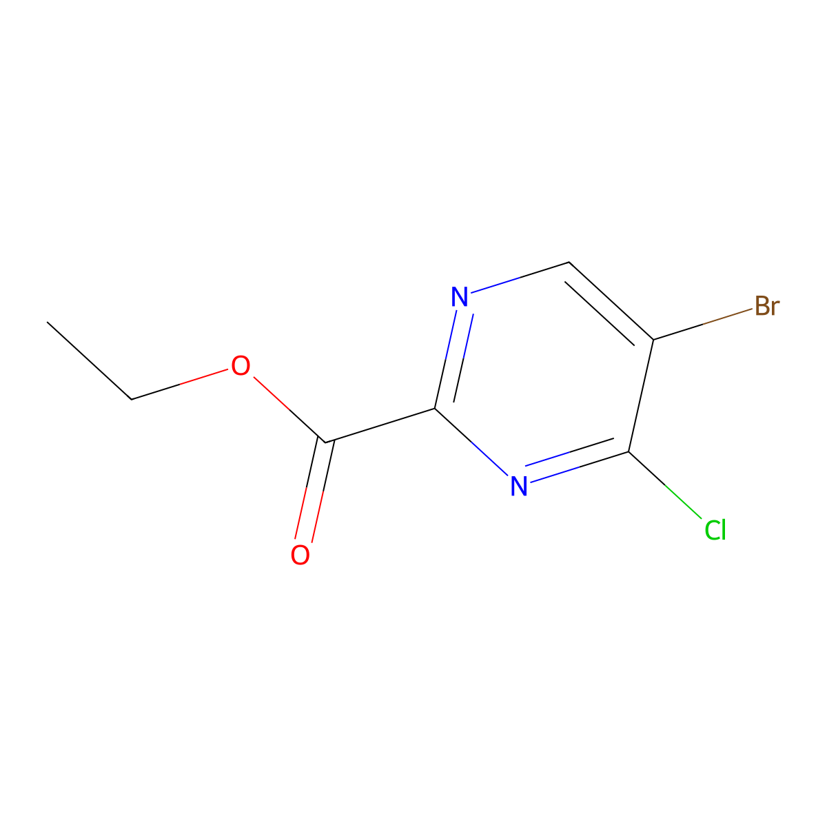 Ethyl 5-bromo-4-chloropyrimidine-2-carboxylate molecular structure, CAS 1934435-89-8