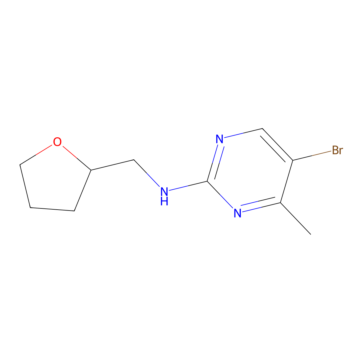 5-Bromo-4-methyl-N-[(tetrahydro-2-furanyl)methyl]-2-pyrimidinamine molecular structure, CAS 1934438-10-4