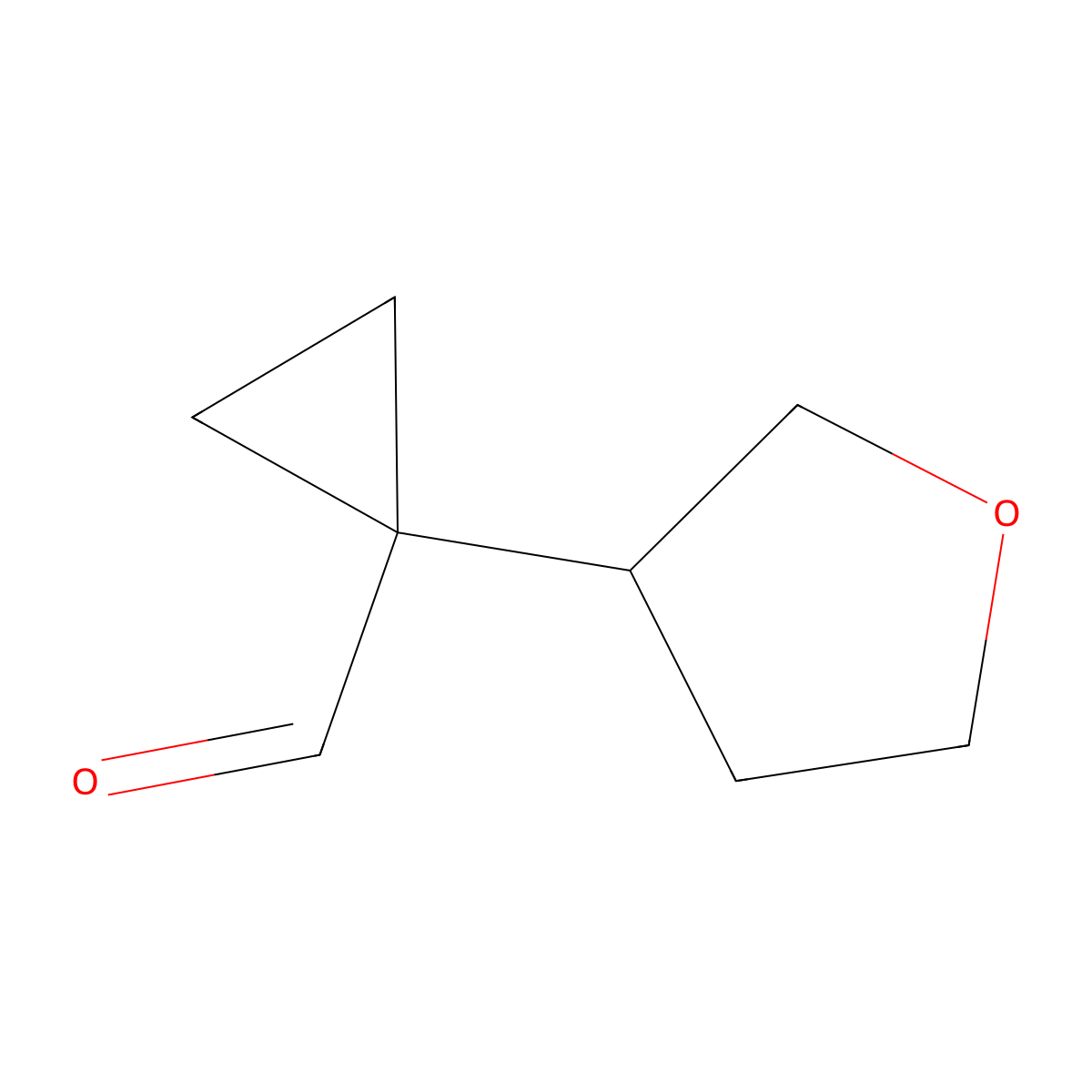 1-(Oxolan-3-yl)cyclopropane-1-carbaldehyde molecular structure, CAS 1934439-28-7