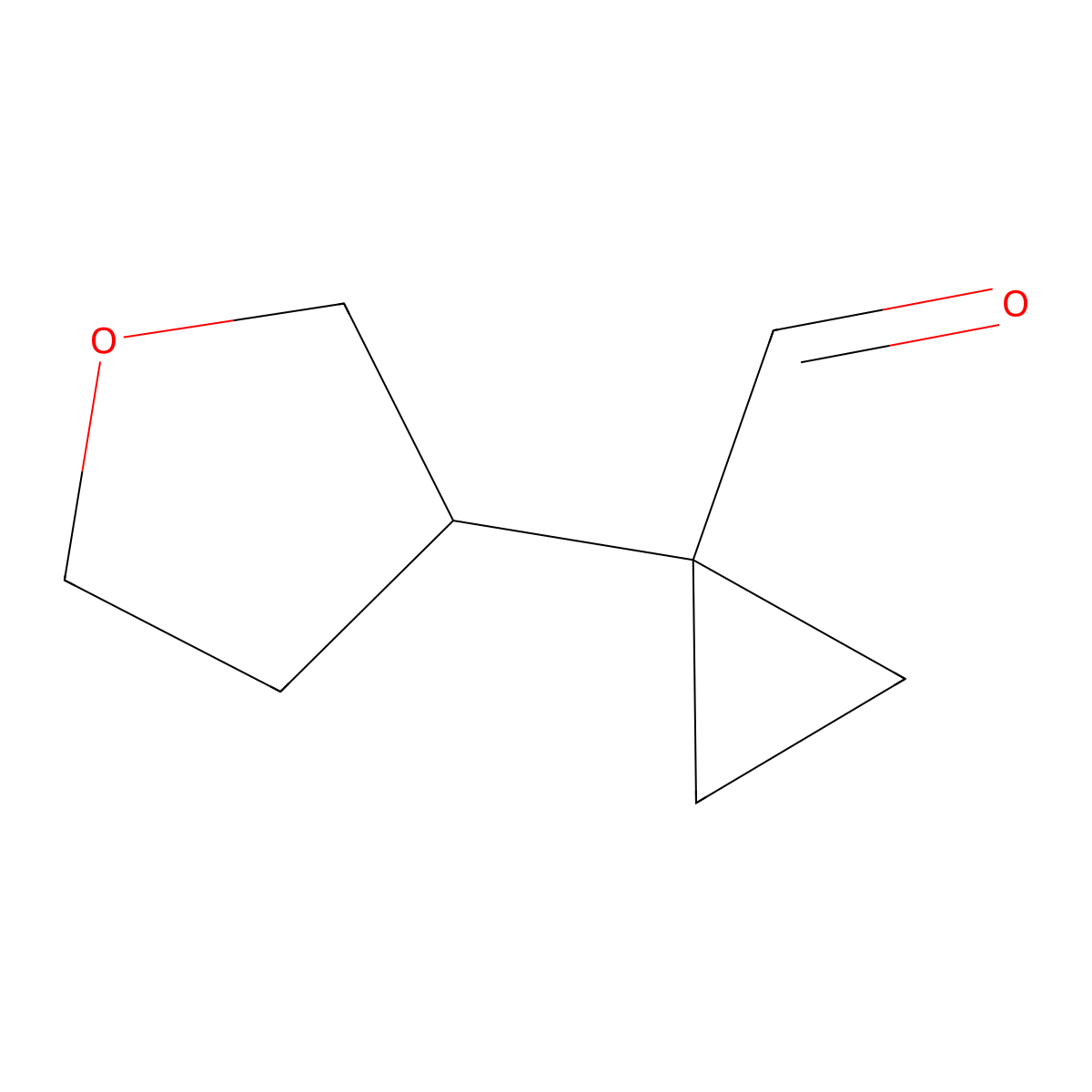 1-(Oxolan-3-yl)cyclopropane-1-carbaldehyde molecular structure, CAS 1934439-28-7
