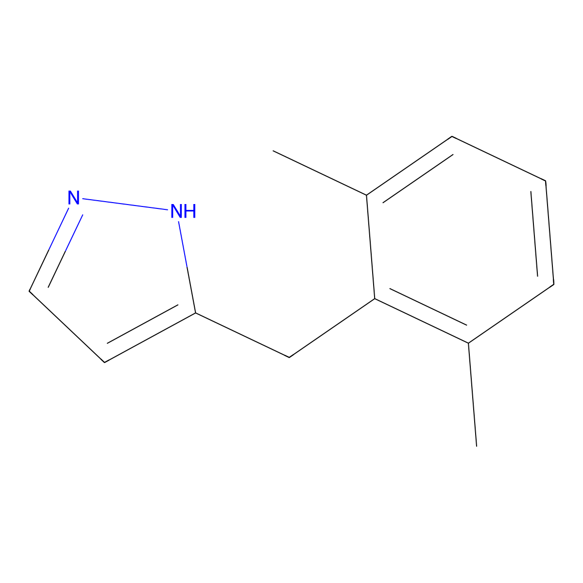 3-(2,6-Dimethylbenzyl)-1H-pyrazole molecular structure, CAS 1934439-76-5