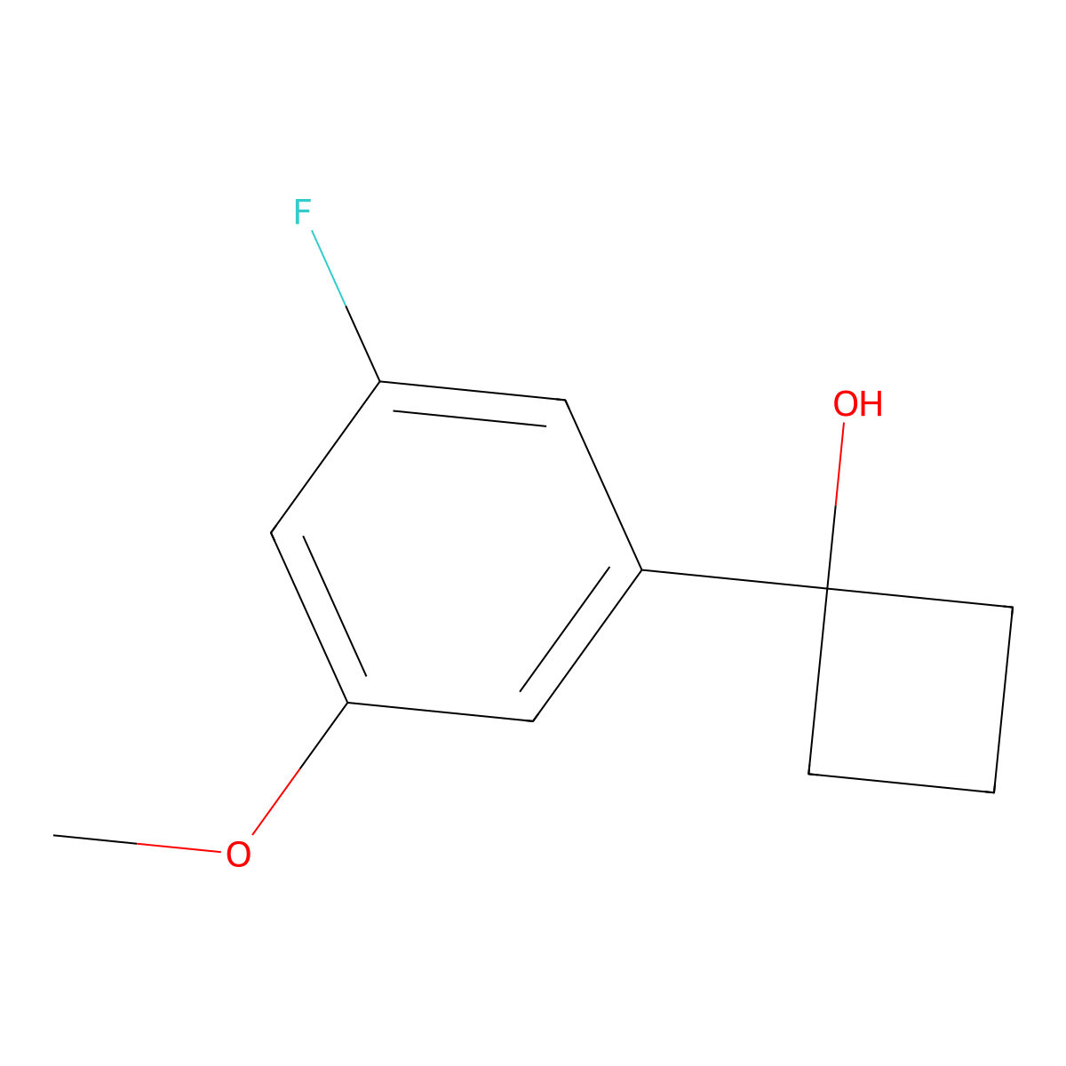 1-(3-Fluoro-5-methoxyphenyl)cyclobutanol molecular structure, CAS 1934445-21-2