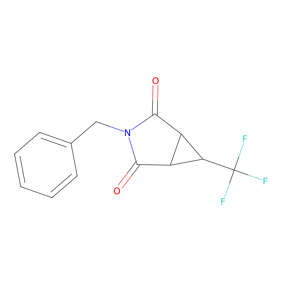 3-Benzyl-6-(trifluoromethyl)-3-azabicyclo(3.1.0)hexane-2,4-dione molecular structure, CAS 1934446-13-5
