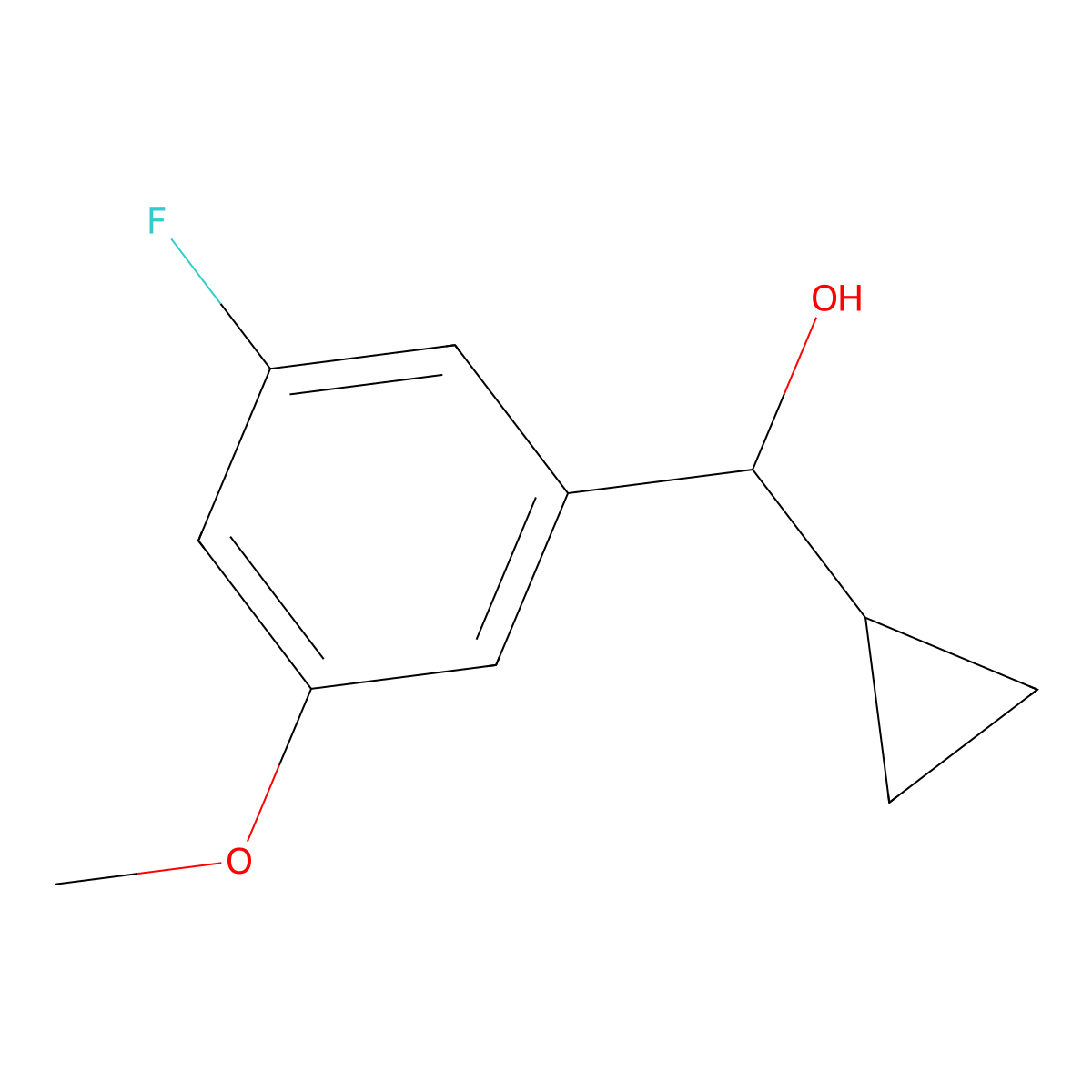 alpha-Cyclopropyl-3-fluoro-5-methoxybenZenemethanol molecular structure, CAS 1934448-86-8