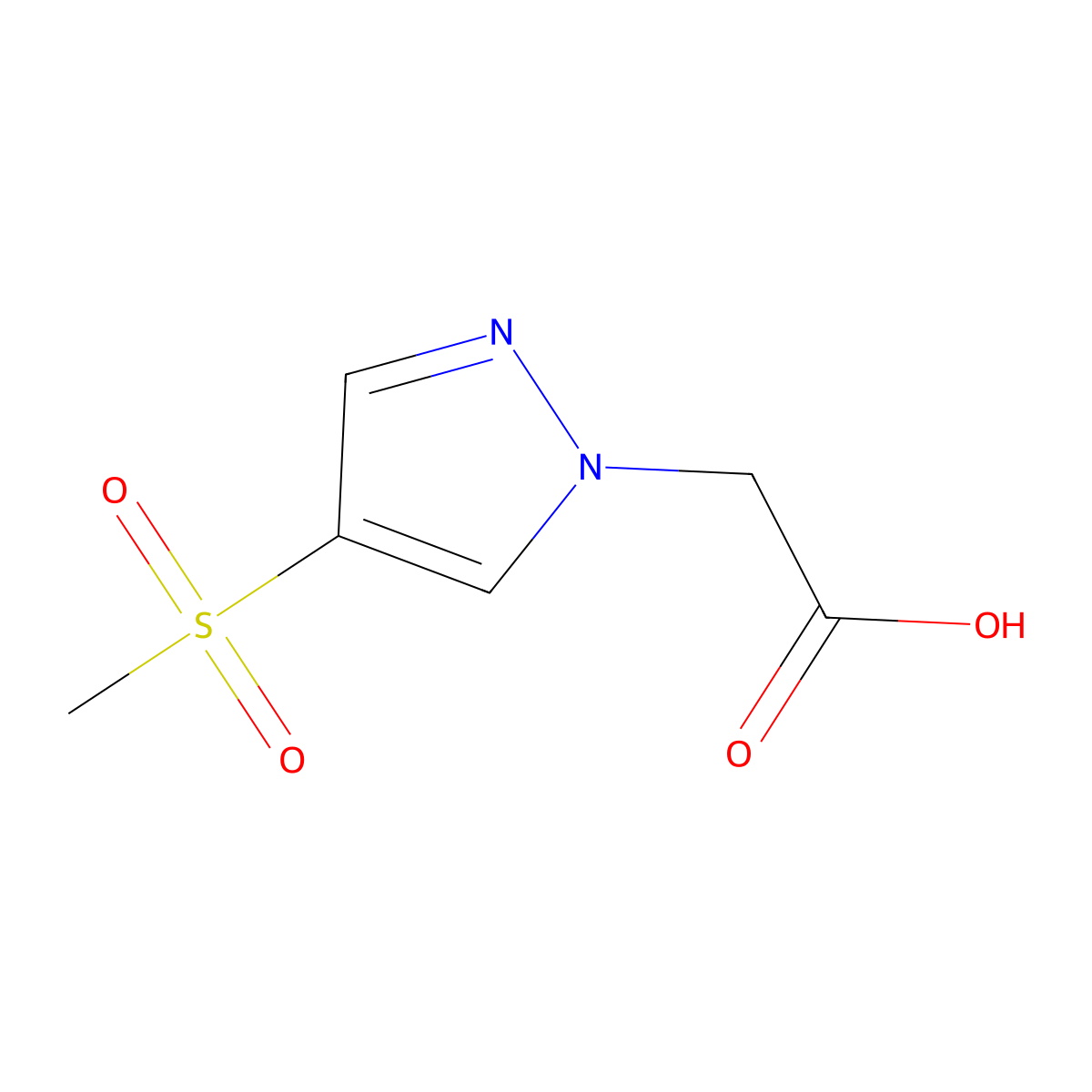 2-(4-Methanesulfonyl-1H-pyrazol-1-yl)acetic acid molecular structure, CAS 1934451-01-0
